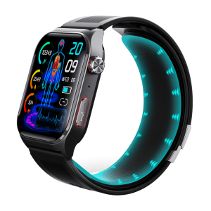 F520 Smart Watch with Air Pump Pressure & Heart Rate Monitor Sleep Voice Broadcast SOS Fall Alarm IPS Display Silicone