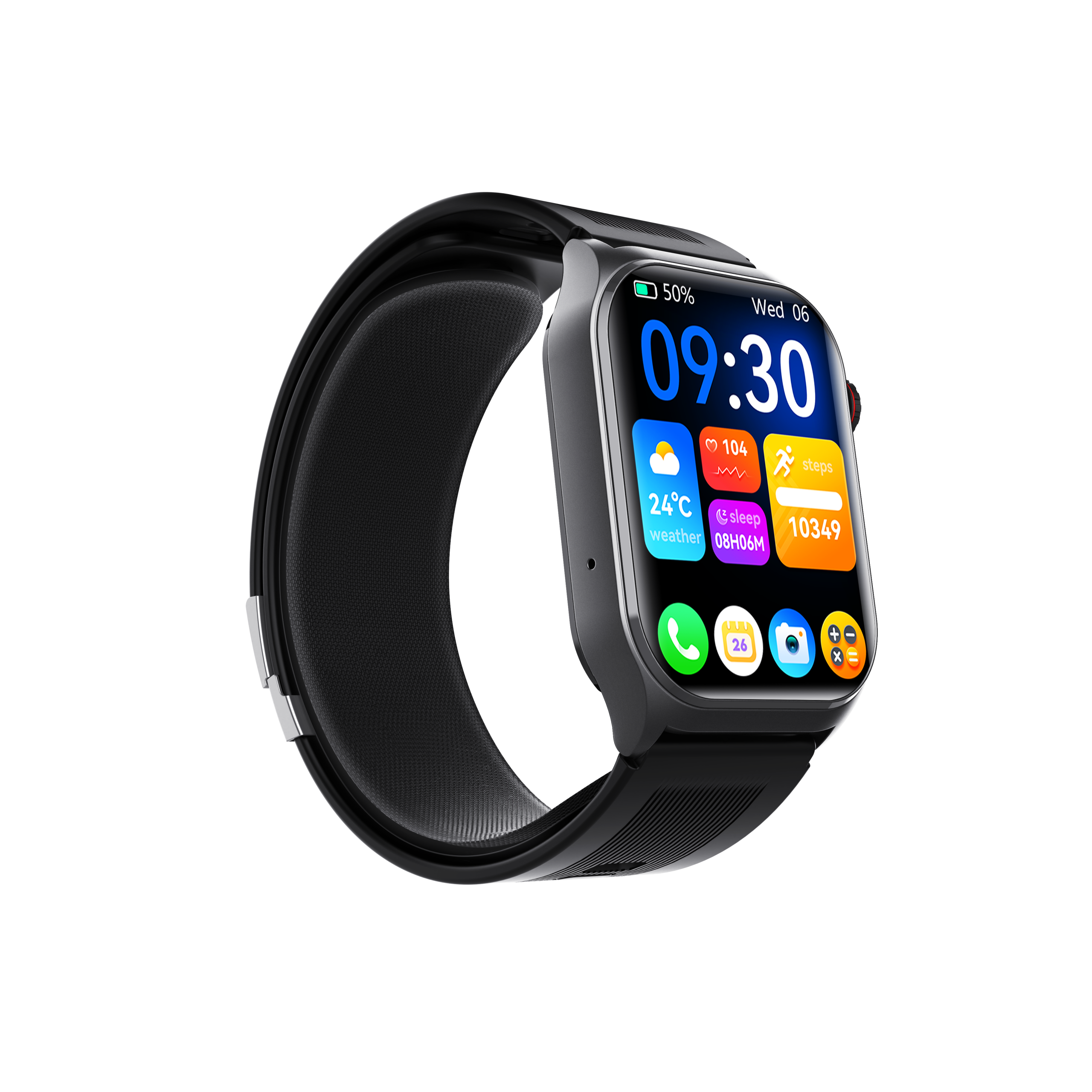 F520 Smart Watch with Air Pump Pressure & Heart Rate Monitor Sleep Voice Broadcast SOS Fall Alarm IPS Display Silicone - Image 3