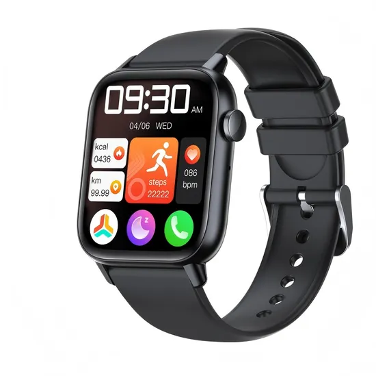 Health monitoring and fitness tracking smart watch close-up
