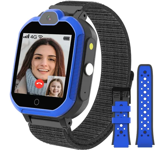Close-Up of Kids Smartwatch with LBS Tracking Interface