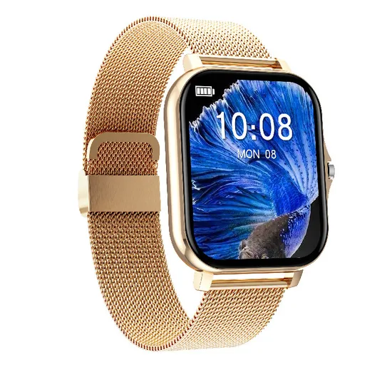 Fashion smartwatch with communication notifications on screen