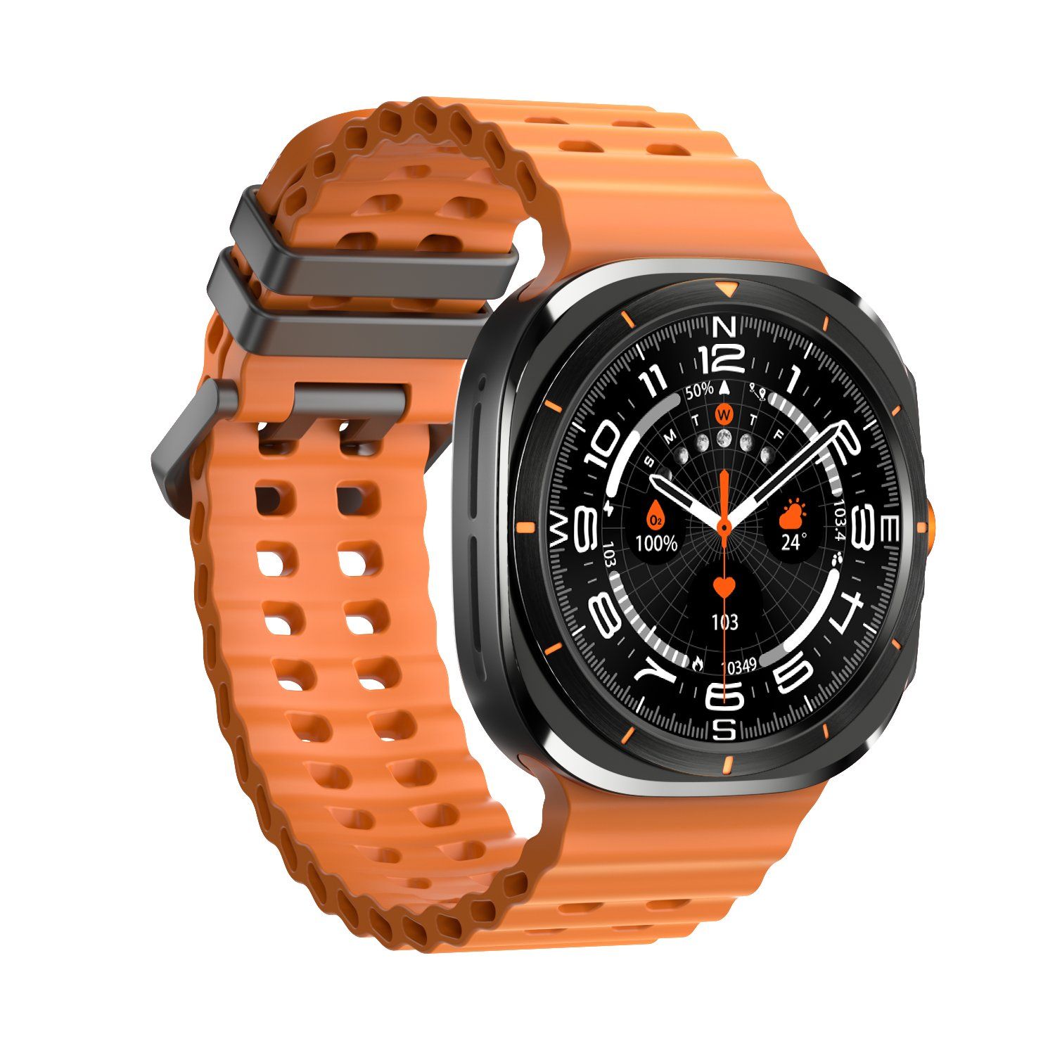 2024 New Fashion Smartwatch W7 front view with 1.43 inch TFT display