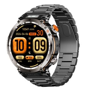 Custom Waterproof Touchscreen Smart Watch with Amoled Display for Active Men Front View