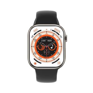 Front view of Sk9 PRO Smartwatch with IPS display showing heart rate