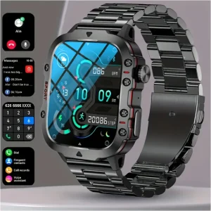 New Rugged Smart Watch Men Wireless Call Waterproof Sport Fitness Ai Voice Outdoor 100+ Sports Modes Outdoor Smartwatch