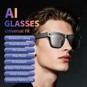 800w Smart Glasses Ai Translation Smart Wearable Wifi Bt Calling Music Hd Fluid Video Recording Smart Glasses With Camera