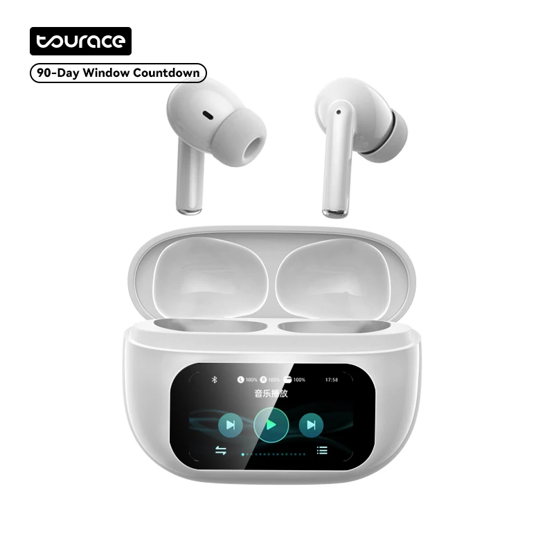 G01 Anc Tws In-ear Hifi Stereo Headphones With Touch Display Control Noise Cancellation Led Battery Indicator Wireless Earphones