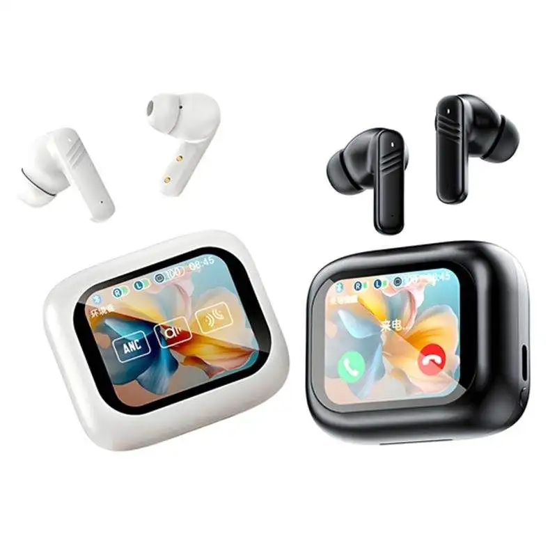 Noise Cancellation Tws Headphones Lx-10 Lcd Full Touch Screen Headphone Gaming Wireless Earphone Tws Anc Enc Headphone