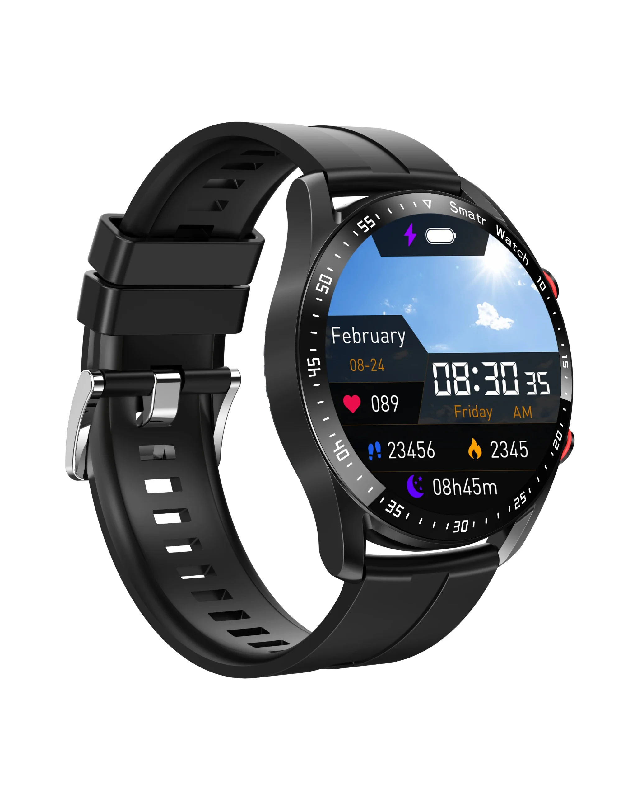 Hw20 1.28" Bt Call Ip67 Real Sensor Ecg Data Graphing Screening Health Care Monitoring Smart Watch