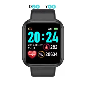Y68 Smart Watch Screen Sport Hot Selling Reloj Intelligent Smart Watch Y68 Health Fitness Tracker Wristband D20 Smartwatch