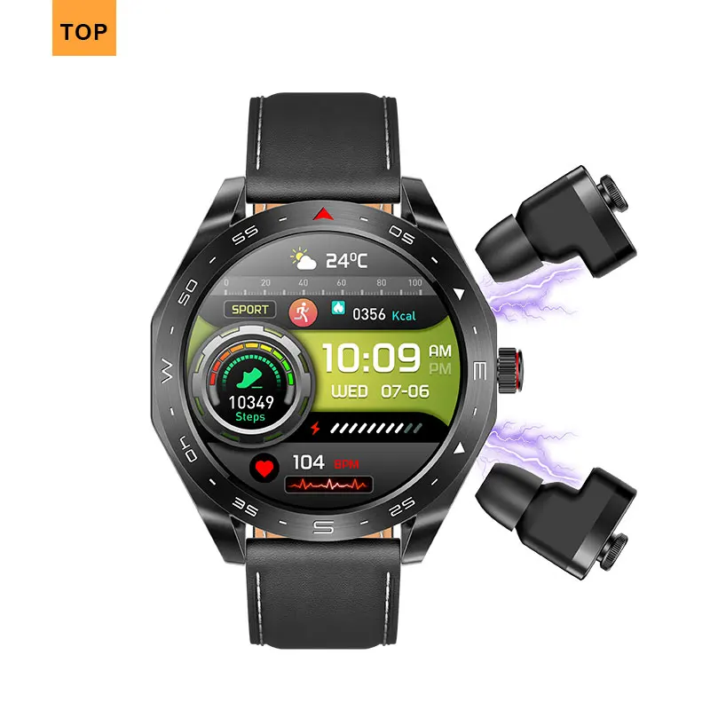 2020/2021 New Waterproof Bt 2 In 1 Multi Functions Tws Smart Watch With Wireless Earbuds Earphone