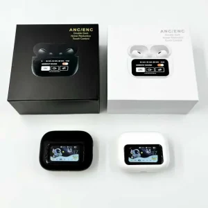 Led Display Wireless Headphone Enc Anc Noise Cancelling Tws Earbuds Lcd Black A9pro Headset Type-c Smart Touch Screen Earphones