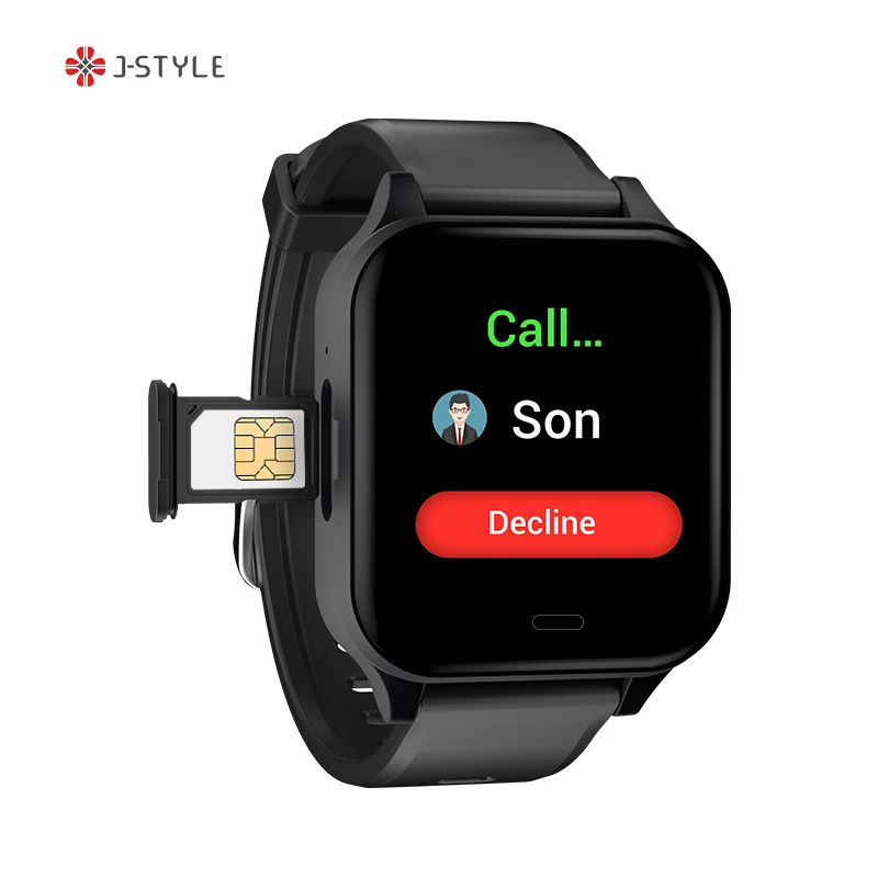 J-style 2032 Elder Care Smartwatch Android Supported Sim Card Gps Track Ecg Heart Rate Monitor Sos Health Elder 4g Smart Watch