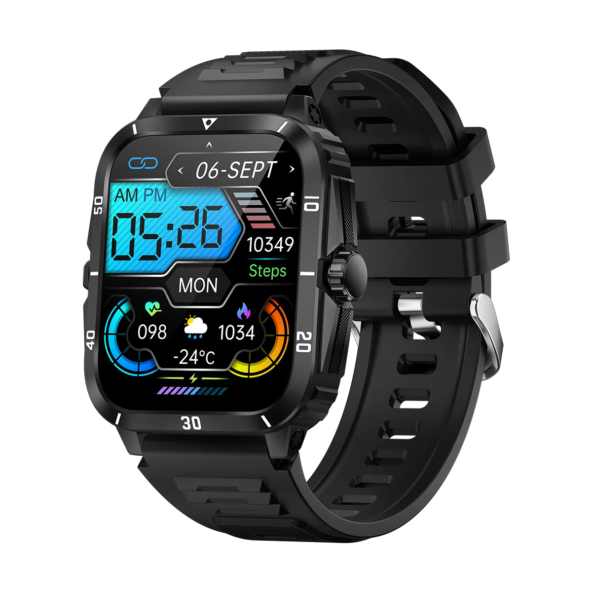 2024 New Kt71 Smartwatch Ip68 Waterproof Swimming Long Standby Health Monitoring Durable Sport Watch