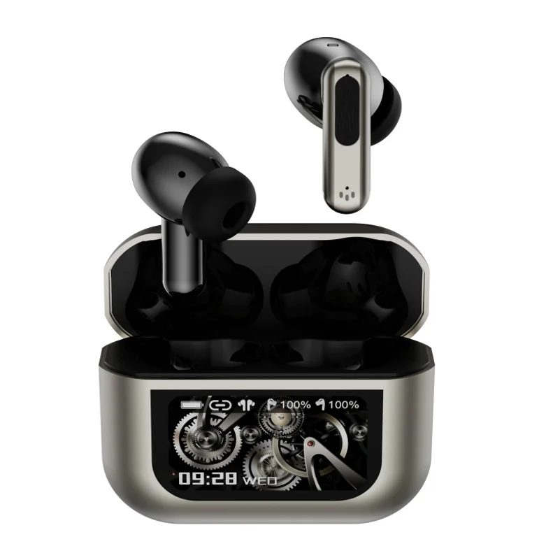 2025 New Smart Touch Screen Anc Enc Ai Translation Earbuds Metal Case App Ai Language Translator Earbuds Translator Device