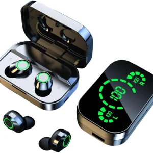 Yd03 Noise Cancelling Headphones Tws Wireless Bluetooth Earbuds Hd Mirror Screen Led Display Earphone Sports Waterproof Headsets