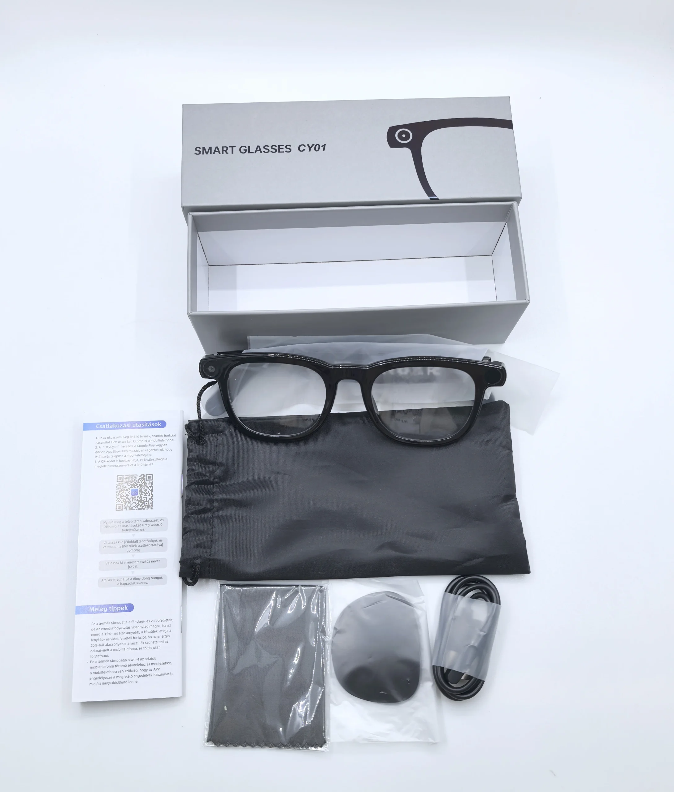Cy01 Ipx-5 Waterproof 1080p Hd Camera Smart Glasses 800w Ai Translation Object Recognition Real-time Conversation Calling Music