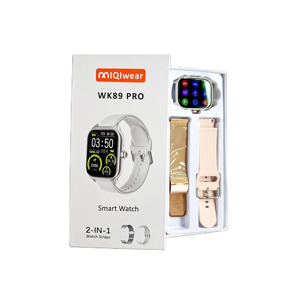 Wk89 Pro Two Watchbands Smart Watch 2 In 1 Metal Strap Silicone Strap Fitness Waterproof Reloj Inteligente Smartwatch