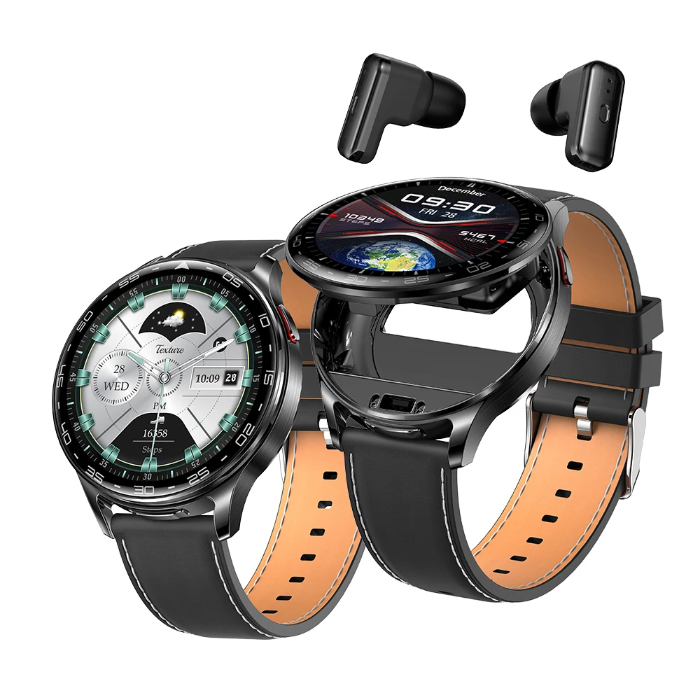 2025 New Smart Watch T97 Tws Earphone 2 In1 Music Player Health Monitor Phone Call Waterproof Smart Watch For Men Women