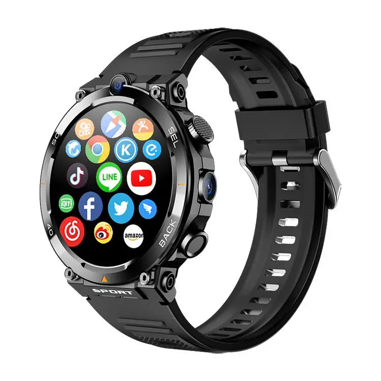 Fashion Men Gps Wifi Sim Round Smartwatch Rotondo Card Sim Dual Camera 4g Smart Watch Android Google Play Store For Sim Card