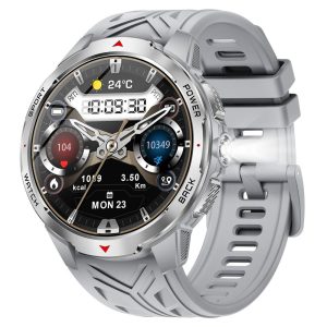 [Hot Item] Kt88 Smart Watch 1.7 Inch Screen with Compass Flashlight Sports Tracking Call Music for Outdoor Activities - Silver