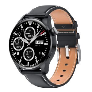 [Hot Item] M103 390X390 HD Screen Smart Watch Waterproof Sports Bracelet with Bluetooth Calling, Leather Strap - Black