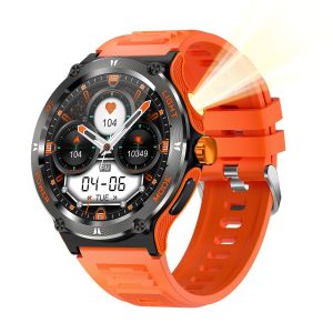 Outdoor Smart Watch Kt76 displaying Amoled screen with sports tracking data