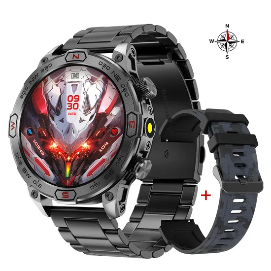 AMOLED Outdoor Smart Watch displaying compass functionality