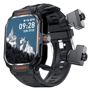 Premium 2-in-1 smartwatch for men with earbuds and fitness tracker AMOLED display