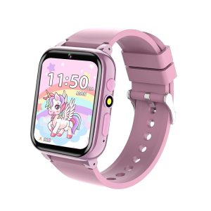Children's smart watch with AMOLED display showing colorful interface