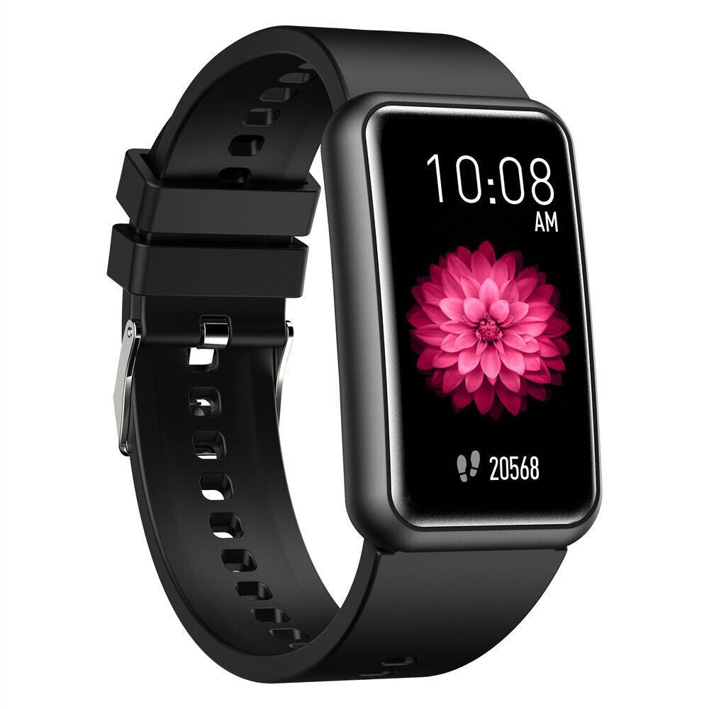 Sports waterproof smart watch with AMOLED display showing health metrics