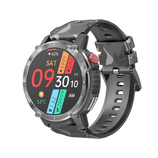 Smartwatch with detection and communication functionality close-up