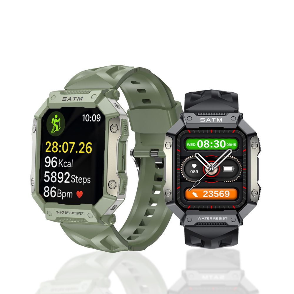 Stylish square electronic smartwatch with Amoled display
