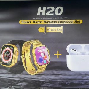 Smart Watch and Bluetooth Headset Combination in White