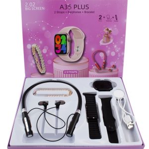 2025 Smartwatch Christmas Gift Set with wireless charging and neckband headphones