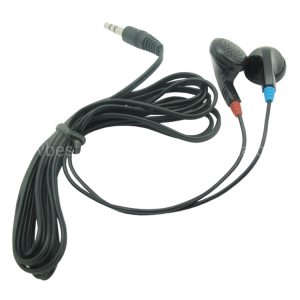 Disposable Earplug Earphone Mini Earbuds Black PVC Wire