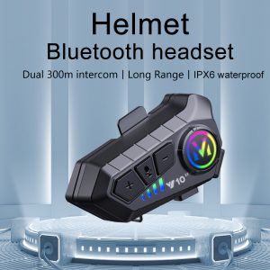 Classic style waterproof motorcycle Bluetooth headset intercom with ear hook design