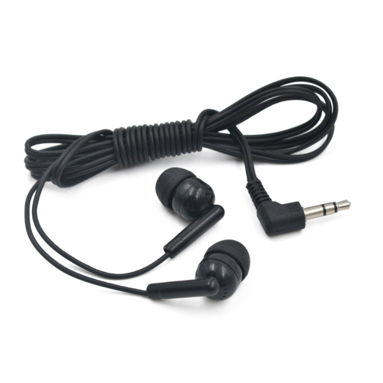 Disposable earphone headset with 3.5mm universal jack in multiple colors
