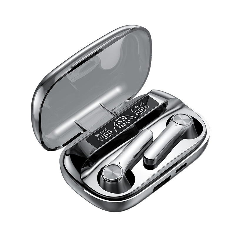 HiFi Waterproof TWS Bluetooth Earbuds with LED Display - Black Wireless Earphones