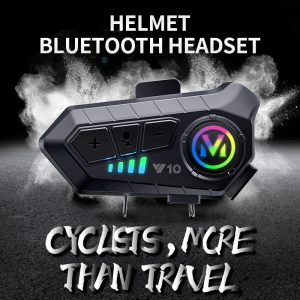 Y10 Motorcycle Bluetooth Intercom Headset with Ear-Hook Design