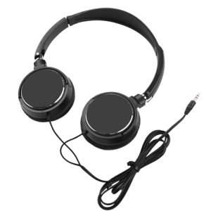 Lightweight Foldable Wired Headband Headphones White Color