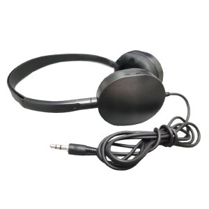 Wired DJ headphones with silicon earpads and 3.5mm audio jack in silver color