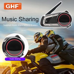 Bluetooth motorcycle intercom headset with ear hook design