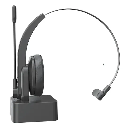 Bluetooth 5.3 headset shown with mobile phone connectivity
