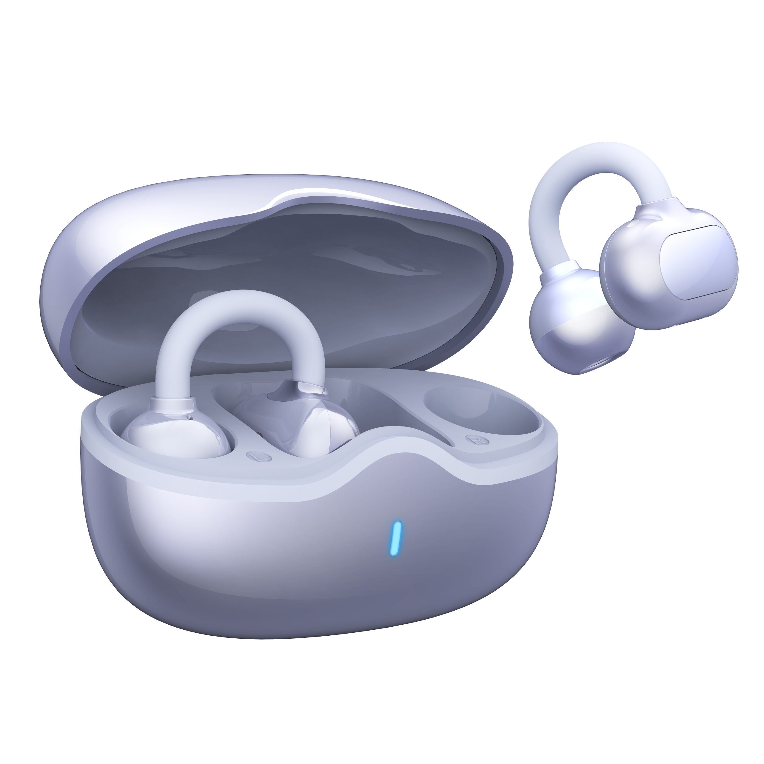 Customizable Open Ear Clip-on Earbuds with Charging Case