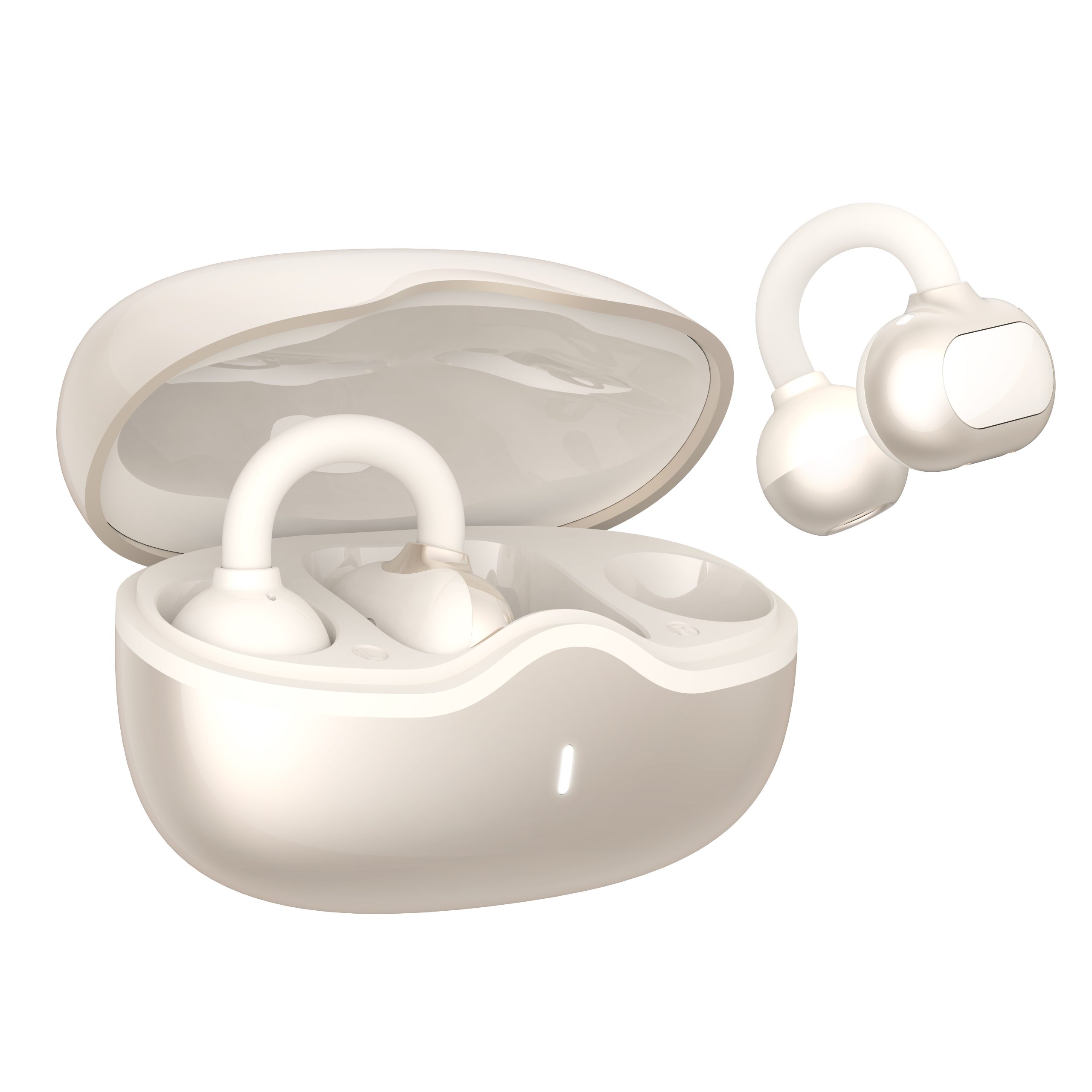 Bluetooth 5.4 Open Ear Clip-on Earbuds in Black